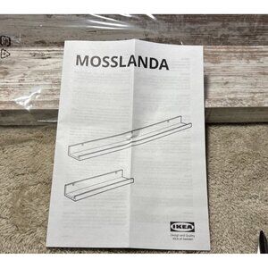 IKEA Mosslanda Picture Ledge 21 5/8" Rustic Wood Look Whitewashed Shelf Set of 2